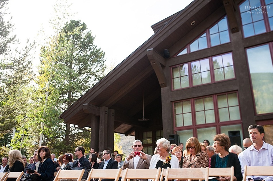 wedding ceremony candids at Vail mountain wedding