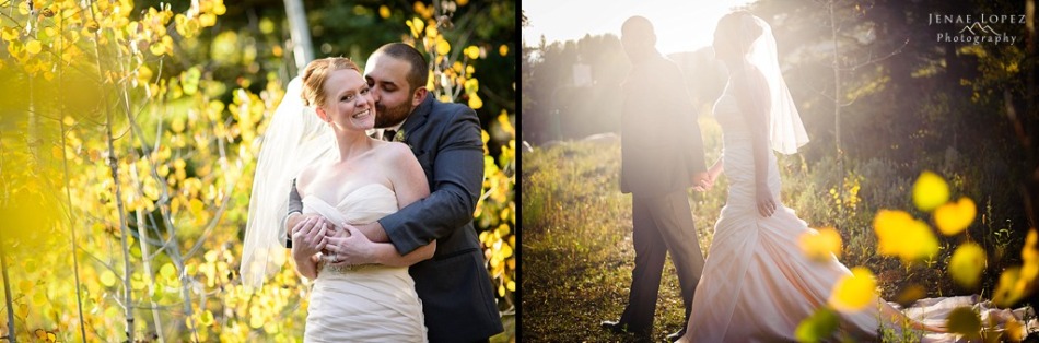 sunny Fall portraits of Bride and Groom in Colorado
